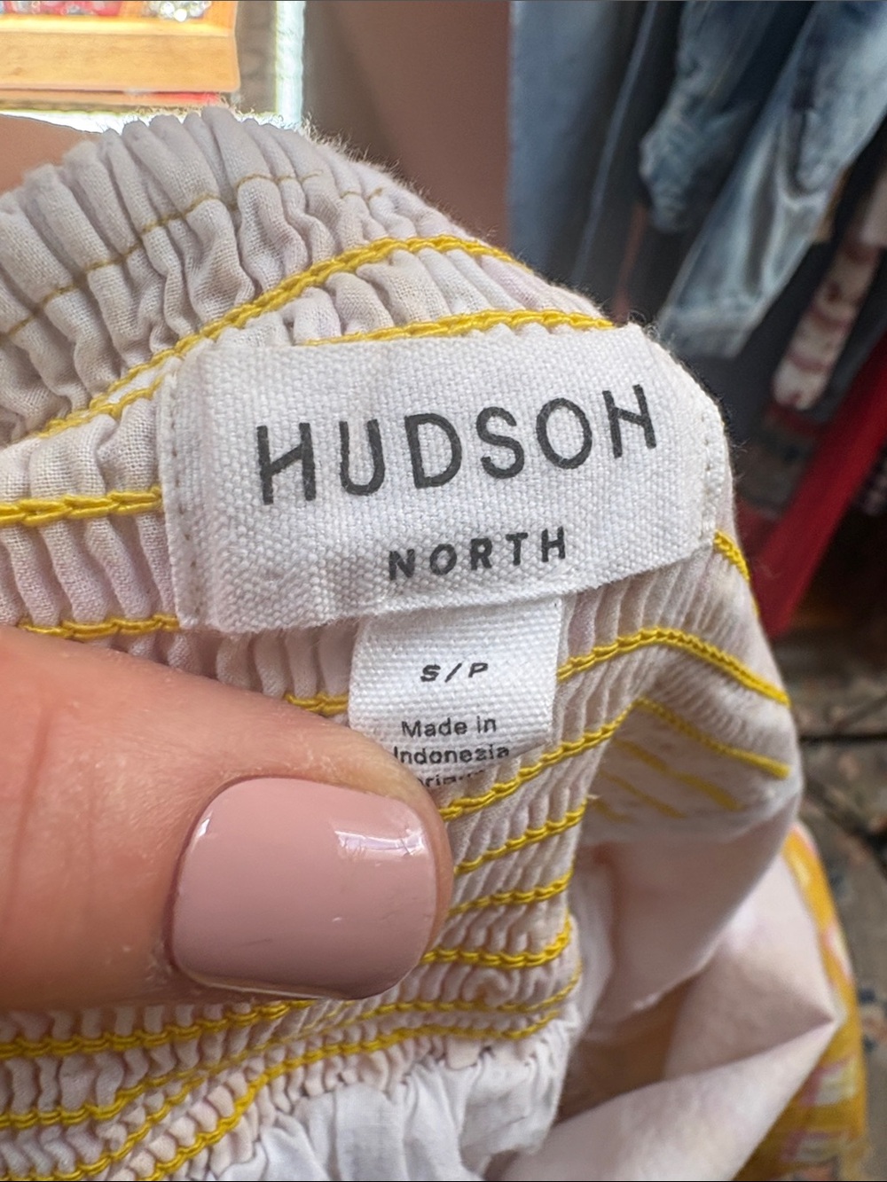 Hudson North Gingham Puff Sleeve Top Sz Sm - Picture 10 of 10